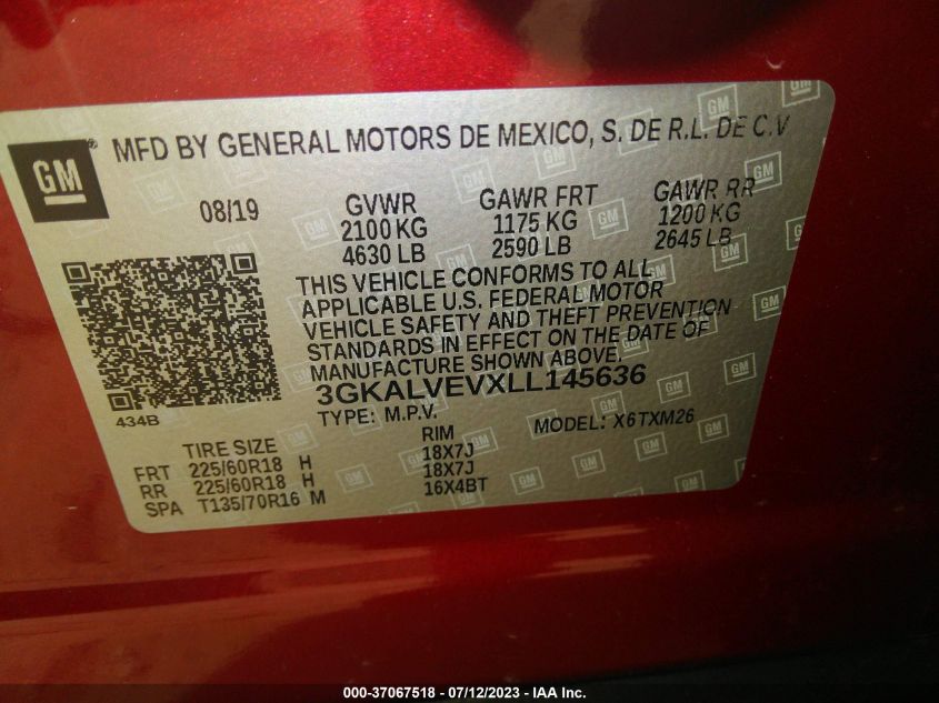 2020 GMC TERRAIN SLT - 3GKALVEVXLL145636