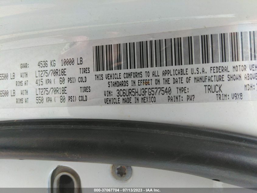 2015 RAM 2500 TRADESMAN - 3C6UR5HJ3FG577540