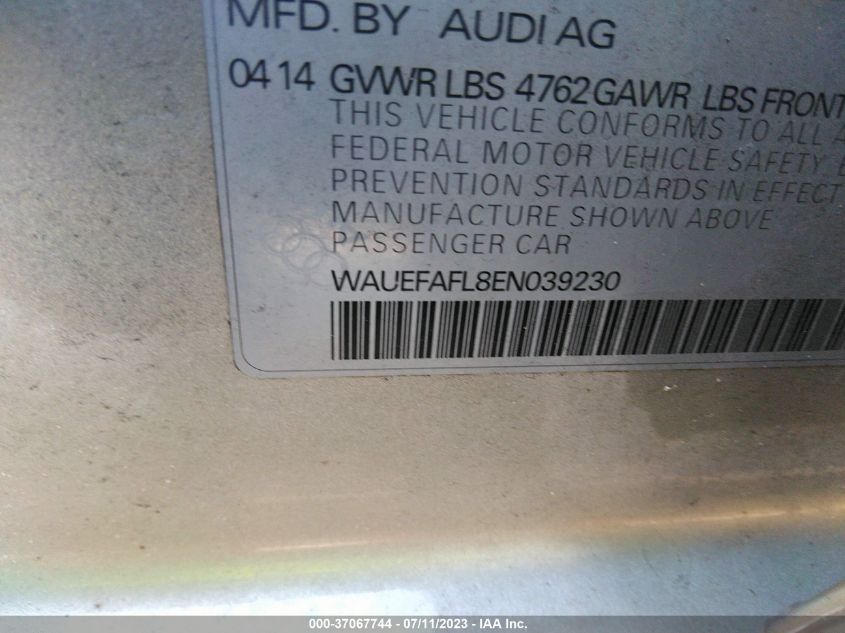 2014 AUDI A4 PREMIUM PLUS - WAUEFAFL8EN039230