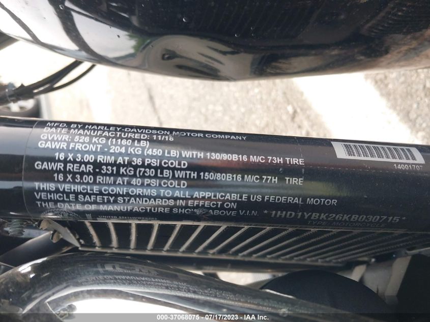 2019 HARLEY-DAVIDSON FLHCS - 1HD1YBK26KB030715