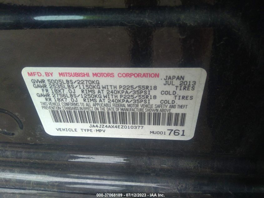 2014 MITSUBISHI OUTLANDER GT - JA4JZ4AX4EZ010377