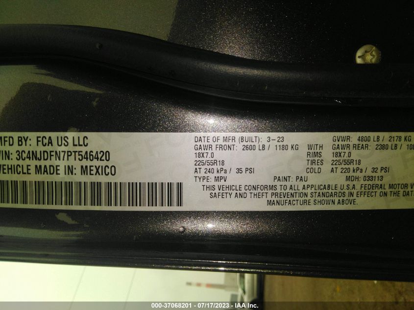 2023 JEEP COMPASS LATITUDE LUX - 3C4NJDFN7PT546420