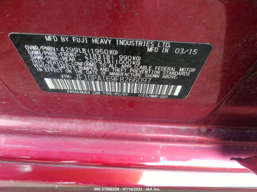 2015 SUBARU IMPREZA WAGON 2.0I SPORT PREMIUM - JF1GPAT69F8266097
