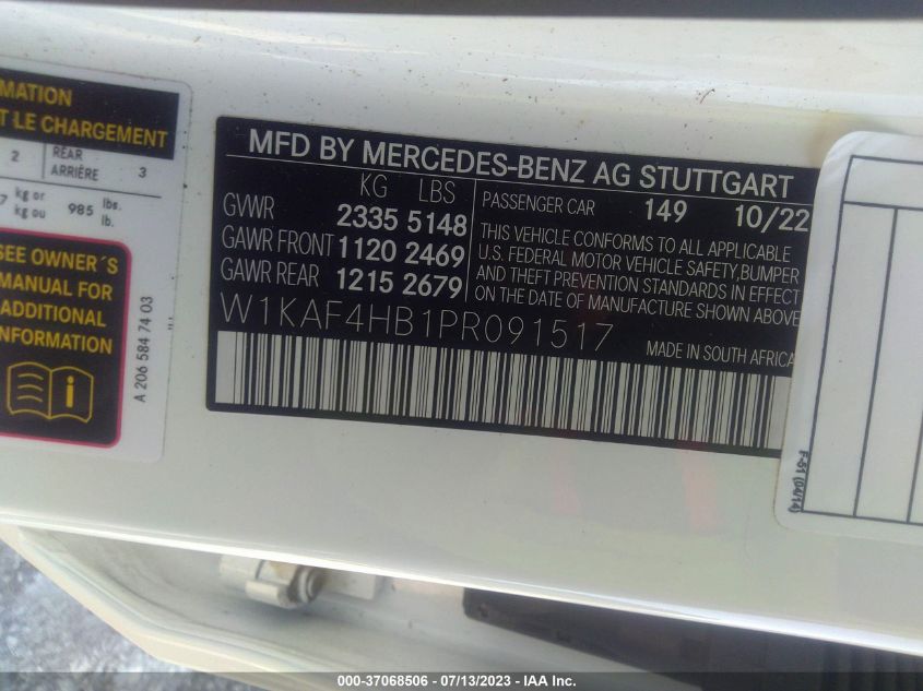 2023 MERCEDES-BENZ C-CLASS C 300 - W1KAF4HB1PR091517