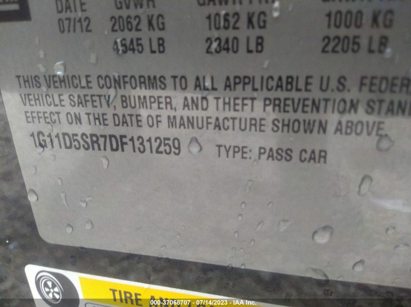 2013 CHEVROLET MALIBU ECO - 1G11D5SR7DF131259