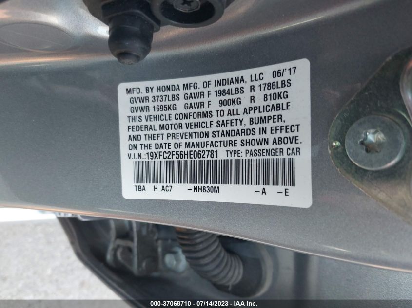 2017 HONDA CIVIC SEDAN LX - 19XFC2F56HE062781