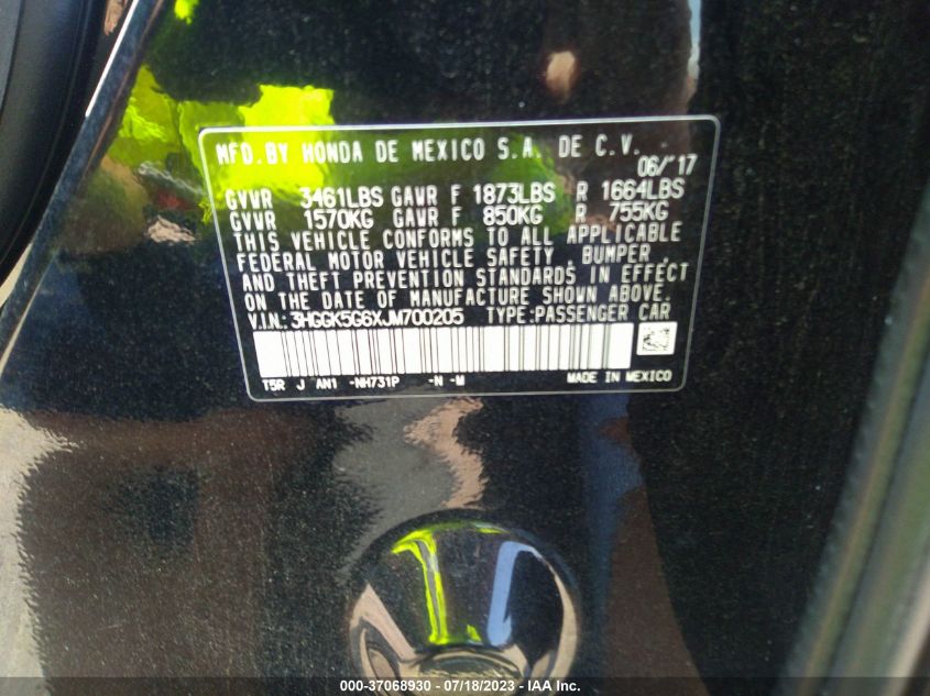 2018 HONDA FIT SPORT - 3HGGK5G6XJM700205