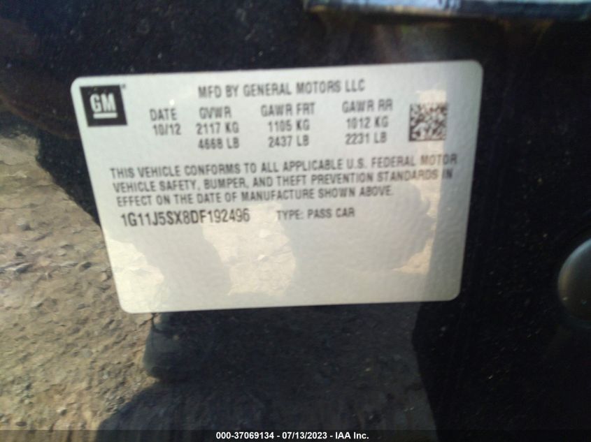 2013 CHEVROLET MALIBU LTZ - 1G11J5SX8DF192496