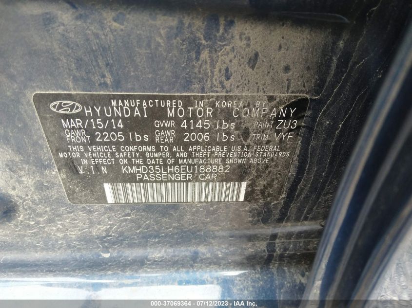2014 HYUNDAI ELANTRA GT - KMHD35LH6EU188882