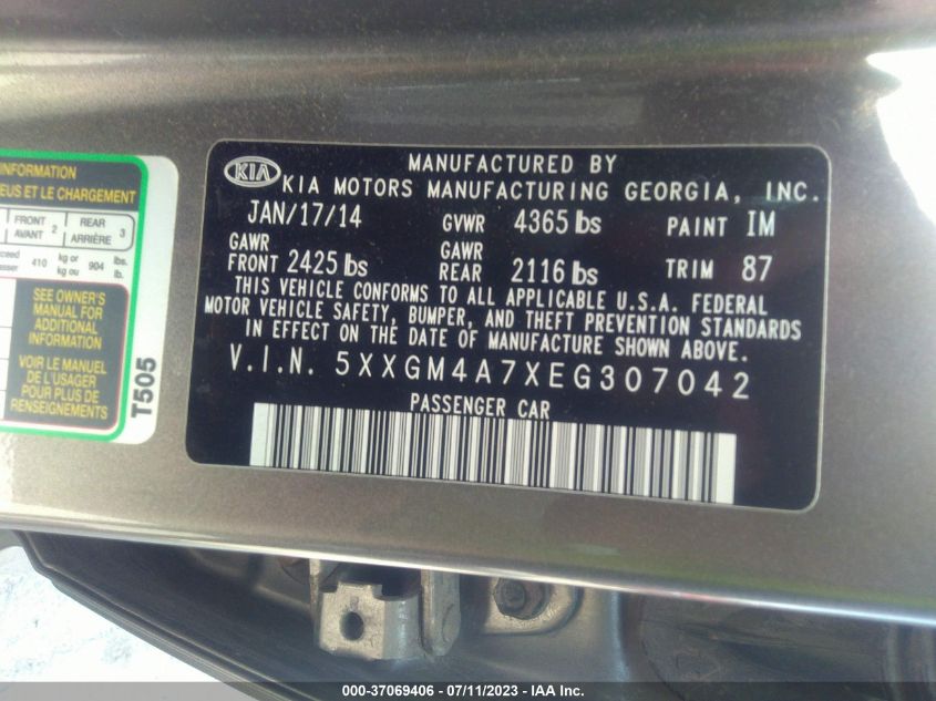 2014 KIA OPTIMA LX - 5XXGM4A7XEG307042