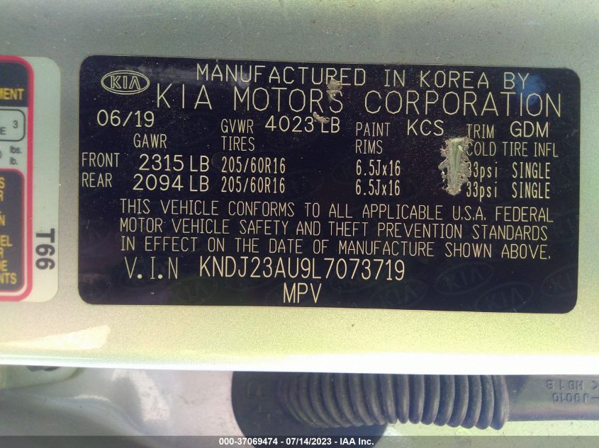 2020 KIA SOUL LX - KNDJ23AU9L7073719
