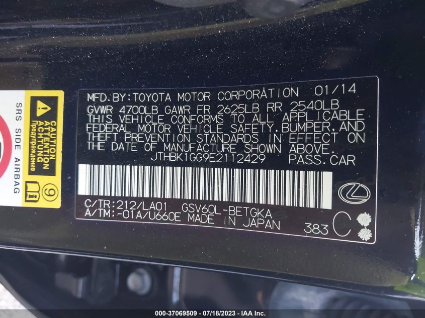 2014 LEXUS ES 350 - JTHBK1GG9E2112429