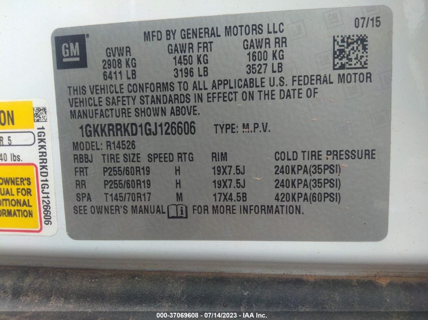 2016 GMC ACADIA SLT - 1GKKRRKD1GJ126606