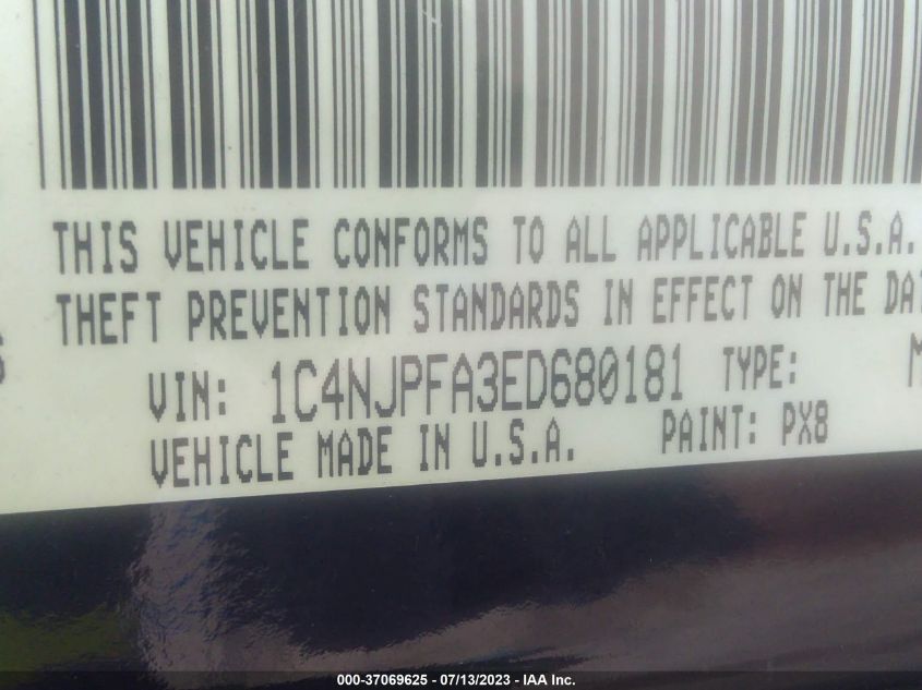 2014 JEEP PATRIOT HIGH ALTITUDE - 1C4NJPFA3ED680181