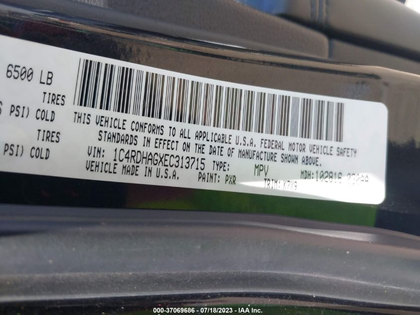 2014 DODGE DURANGO SXT - 1C4RDHAGXEC313715