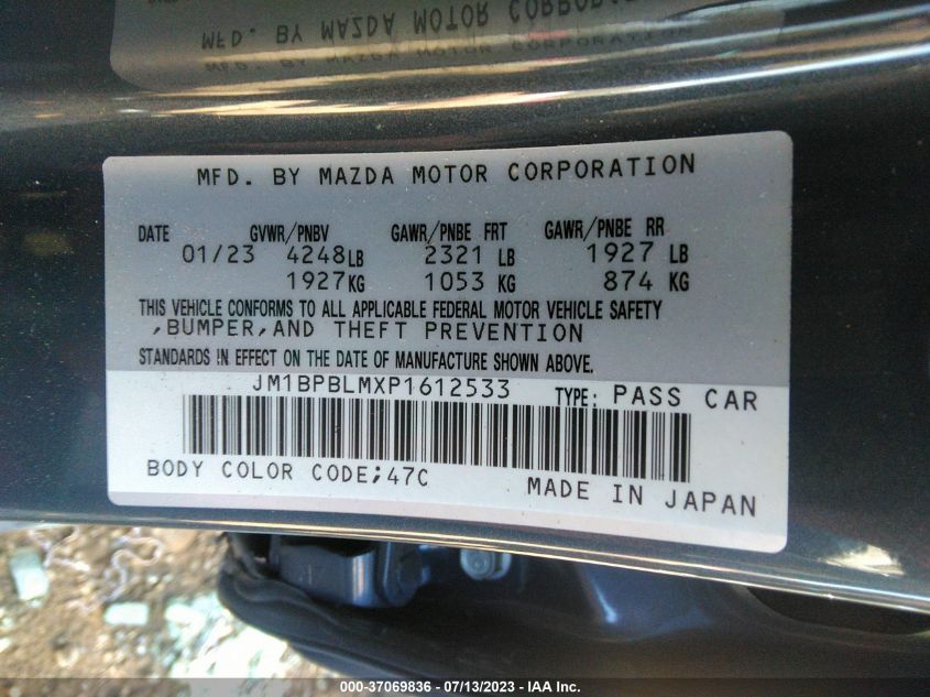 2023 MAZDA MAZDA3 HATCHBACK 2.5 S CARBON EDITION JM1BPBLMXP1612533