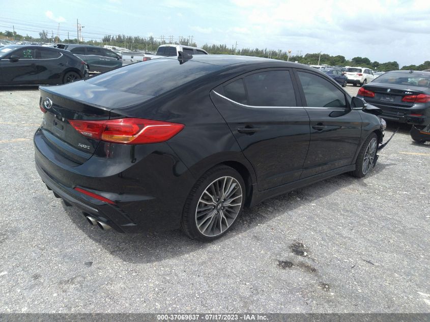 2018 HYUNDAI ELANTRA SPORT - KMHD04LB7JU494871