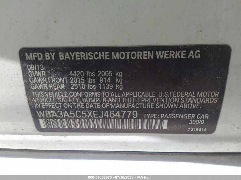 2014 BMW 3 SERIES 328I - WBA3A5C5XEJ464779