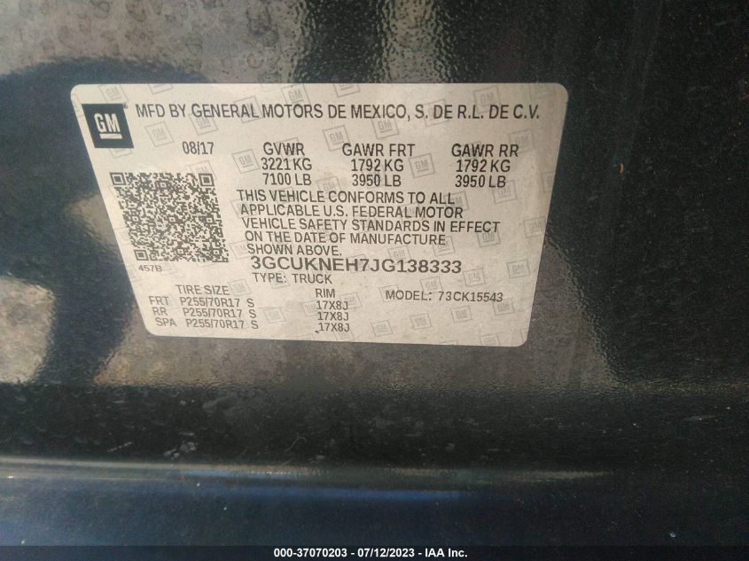 2018 CHEVROLET SILVERADO 1500 WORK TRUCK - 3GCUKNEH7JG138333