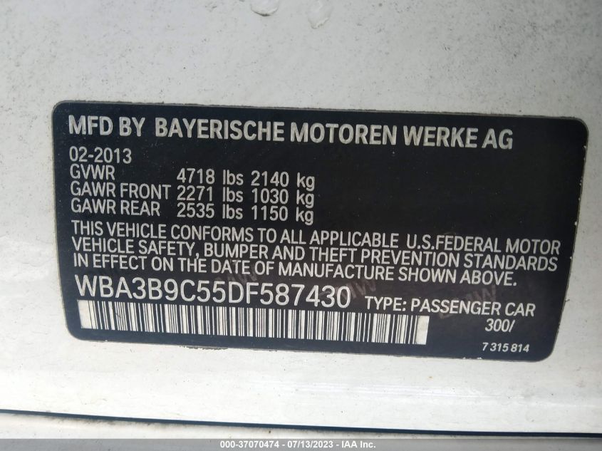 2013 BMW 3 SERIES 335I XDRIVE - WBA3B9C55DF587430