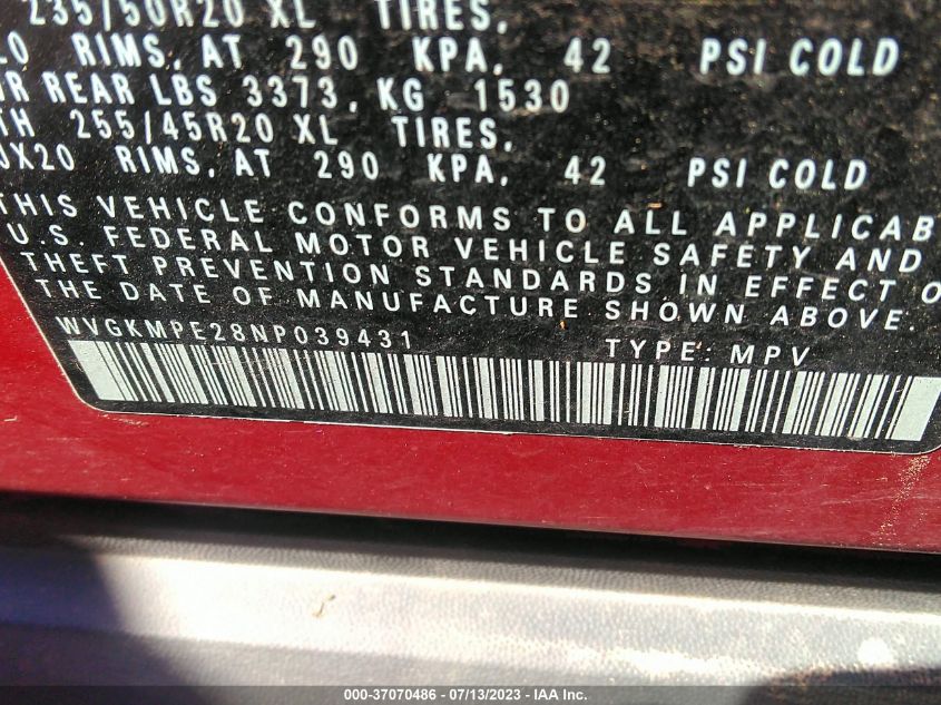 2022 VOLKSWAGEN ID.4 PRO S WVGKMPE28NP039431