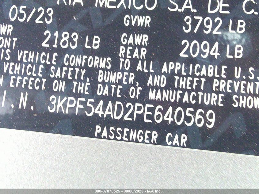 2023 KIA FORTE GT-LINE - 3KPF54AD2PE640569