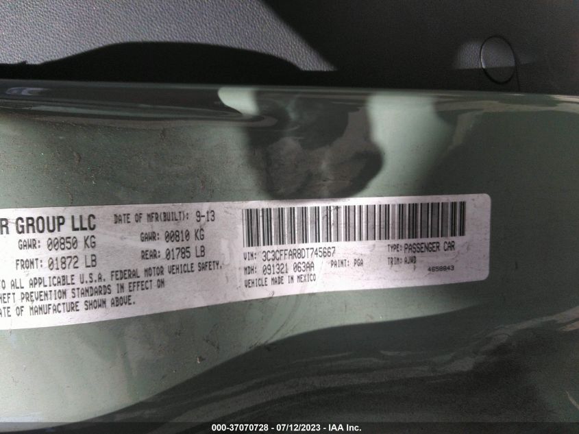 2013 FIAT 500 POP - 3C3CFFAR8DT745667