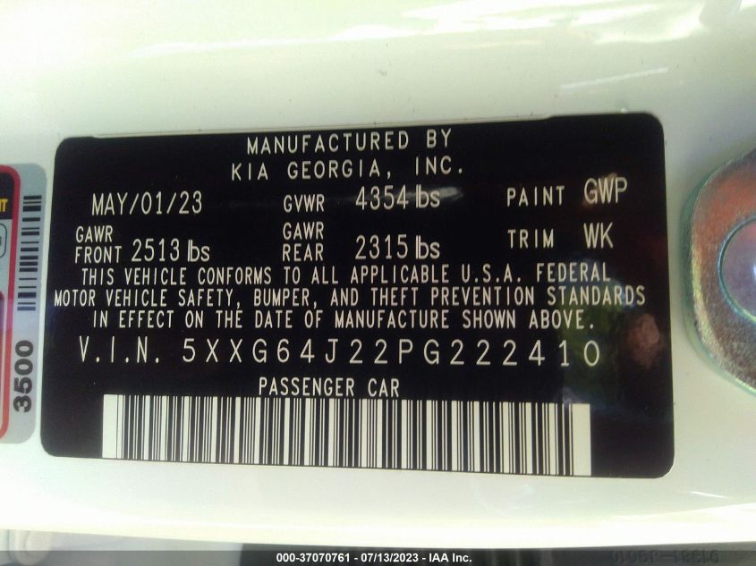2023 KIA K5 GT LINE - 5XXG64J22PG222410