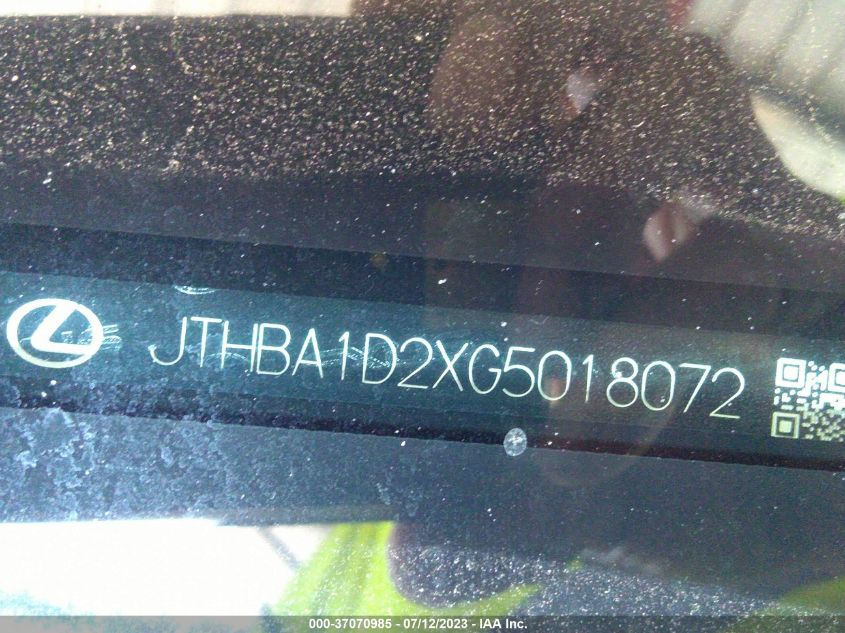 2016 LEXUS IS 200T - JTHBA1D2XG5018072