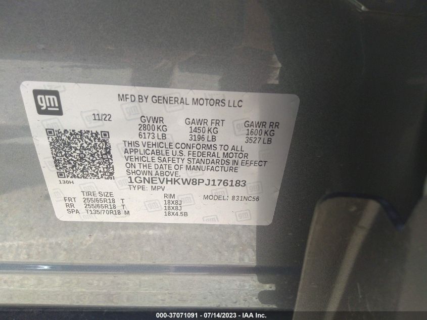 2023 CHEVROLET TRAVERSE LT LEATHER - 1GNEVHKW8PJ176183