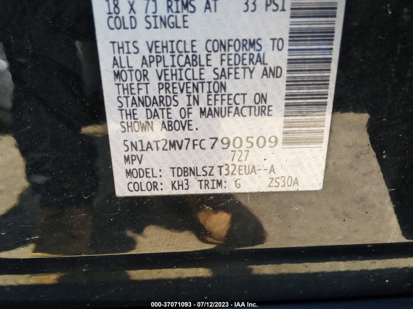 2015 NISSAN ROGUE SL - 5N1AT2MV7FC790509