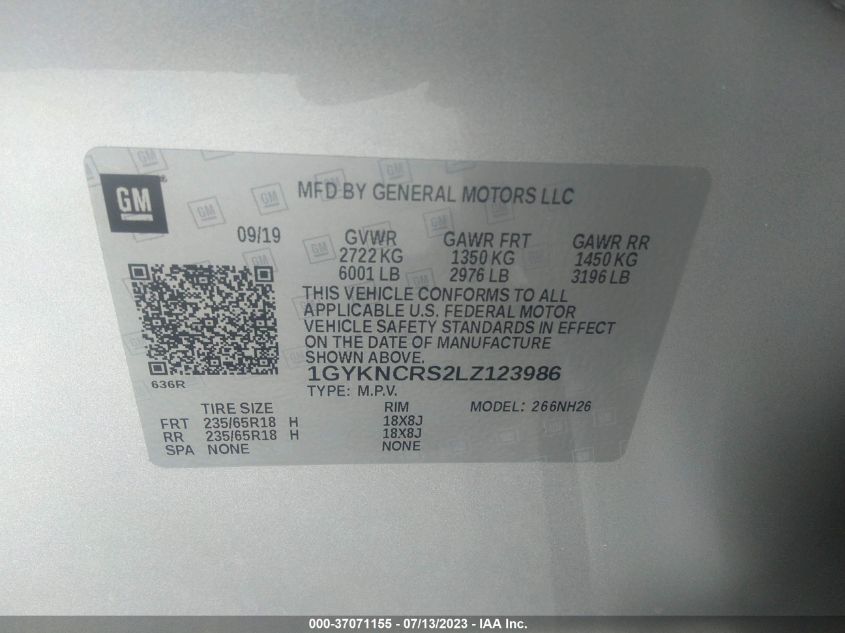 2020 CADILLAC XT5 PREMIUM LUXURY FWD - 1GYKNCRS2LZ123986