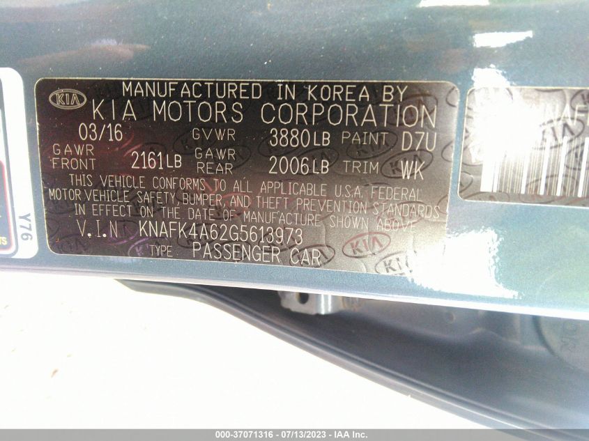 2016 KIA FORTE LX - KNAFK4A62G5613973