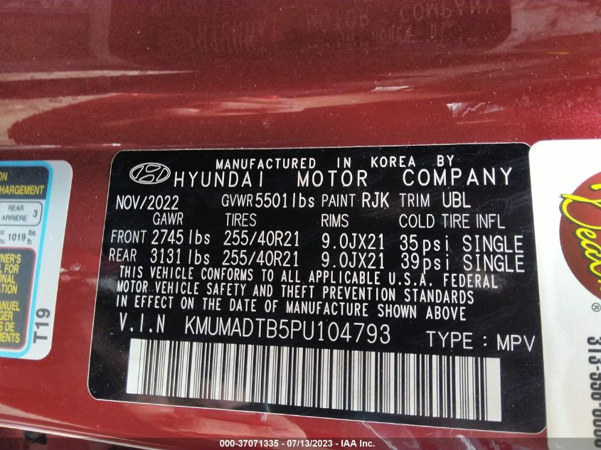 2023 GENESIS GV70 SELECT/ADVANCED/SPORT PRE - KMUMADTB5PU104793