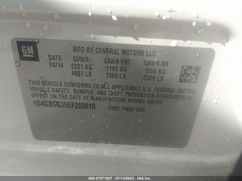 2014 BUICK LACROSSE LEATHER - 1G4GB5G35EF268810