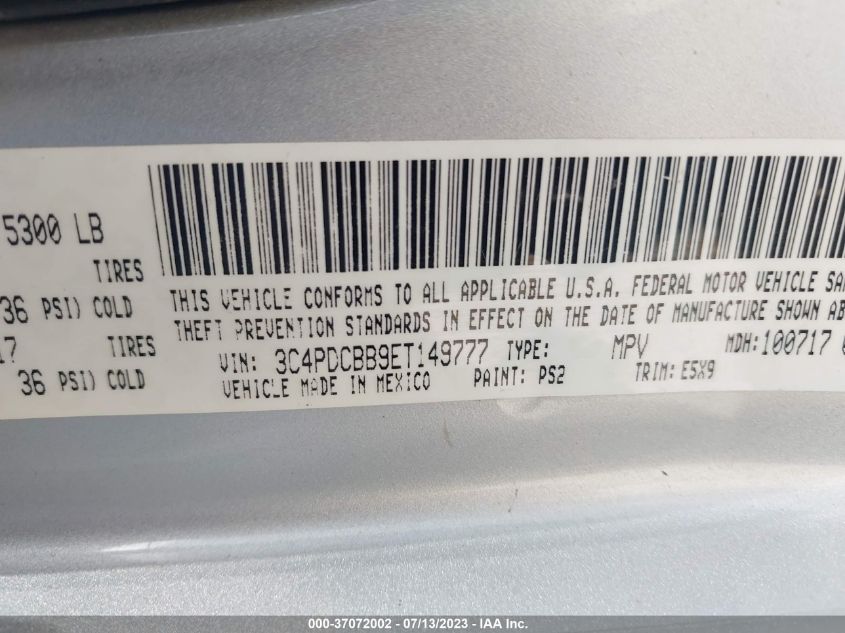 2014 DODGE JOURNEY SXT - 3C4PDCBB9ET149777