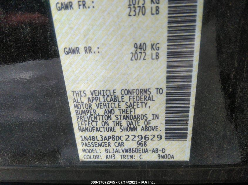 2013 NISSAN ALTIMA 3.5 SL - 1N4BL3AP8DC229629
