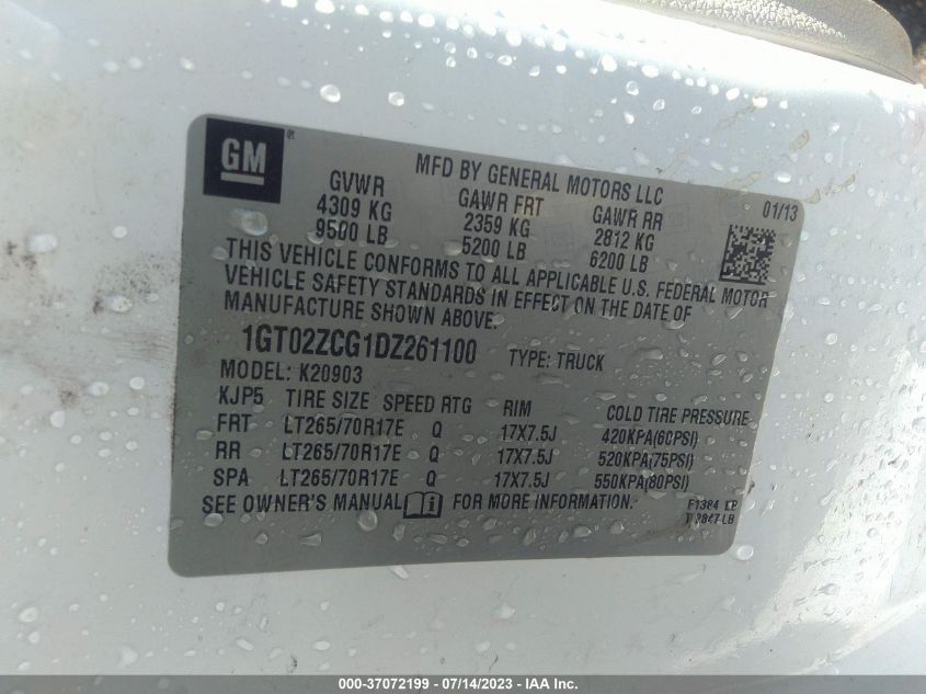 2013 GMC SIERRA 2500HD WORK TRUCK - 1GT02ZCG1DZ261100
