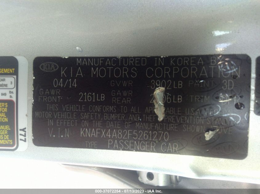 2015 KIA FORTE EX - KNAFX4A82F5261270