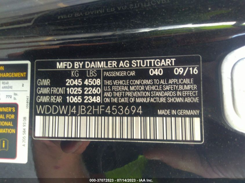 WDDWJ4JB2HF453694 2017 MERCEDES-BENZ C-CLASS, photo no. 9