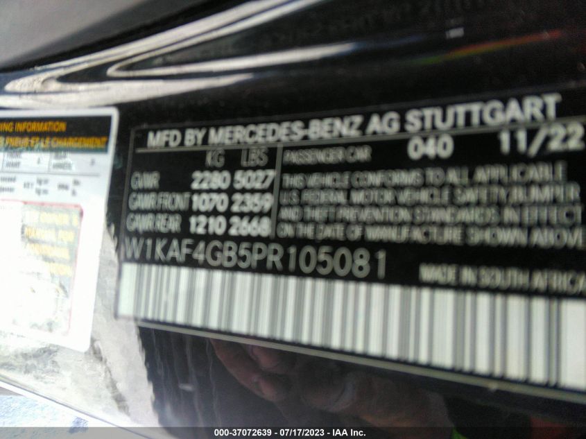 2023 MERCEDES-BENZ C-CLASS C 300 - W1KAF4GB5PR105081