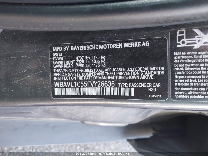 2015 BMW X1 XDRIVE28I - WBAVL1C55FVY26636