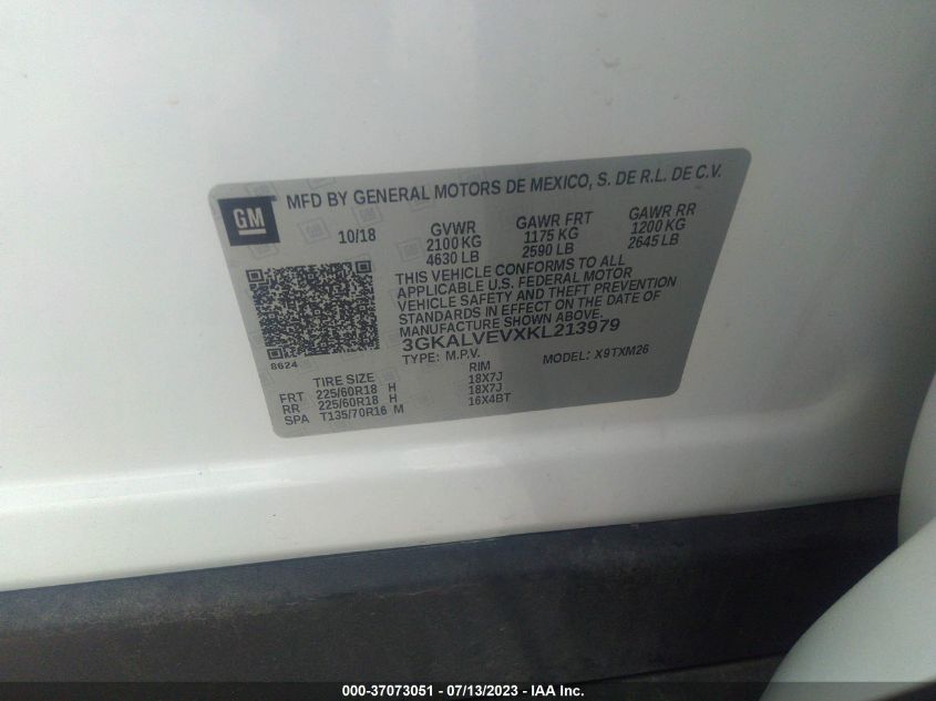 2019 GMC TERRAIN SLT - 3GKALVEVXKL213979