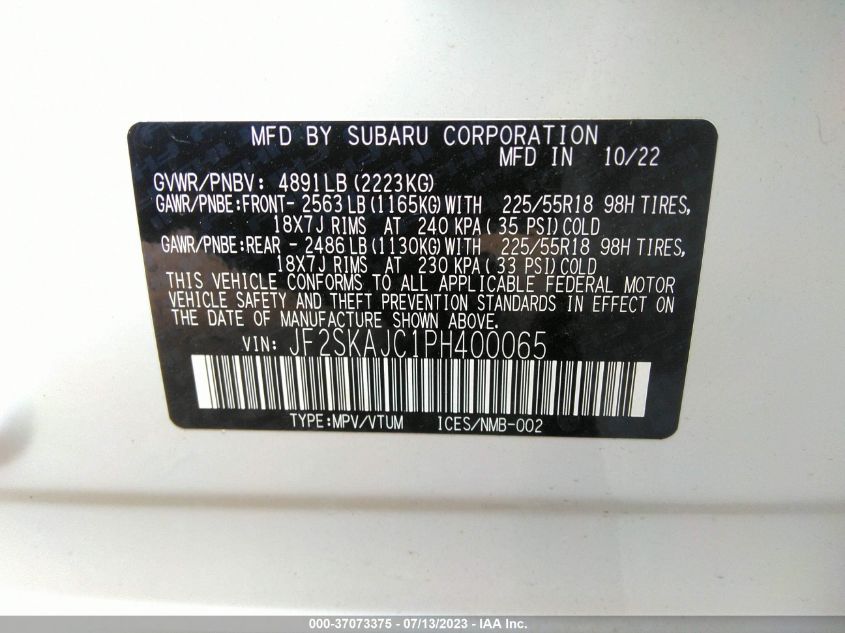 2023 SUBARU FORESTER SPORT - JF2SKAJC1PH400065