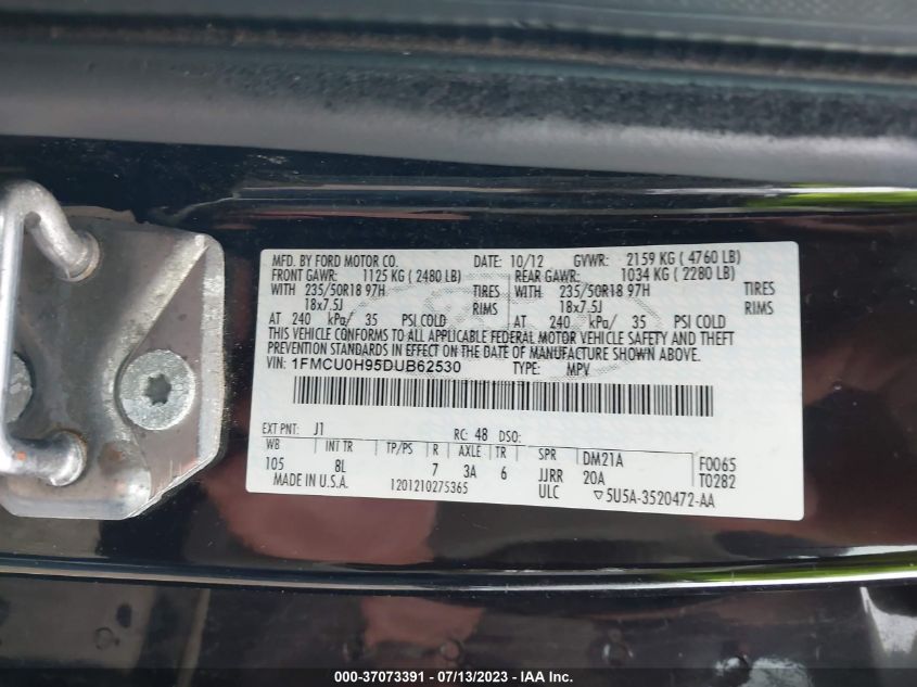 2013 FORD ESCAPE SEL - 1FMCU0H95DUB62530