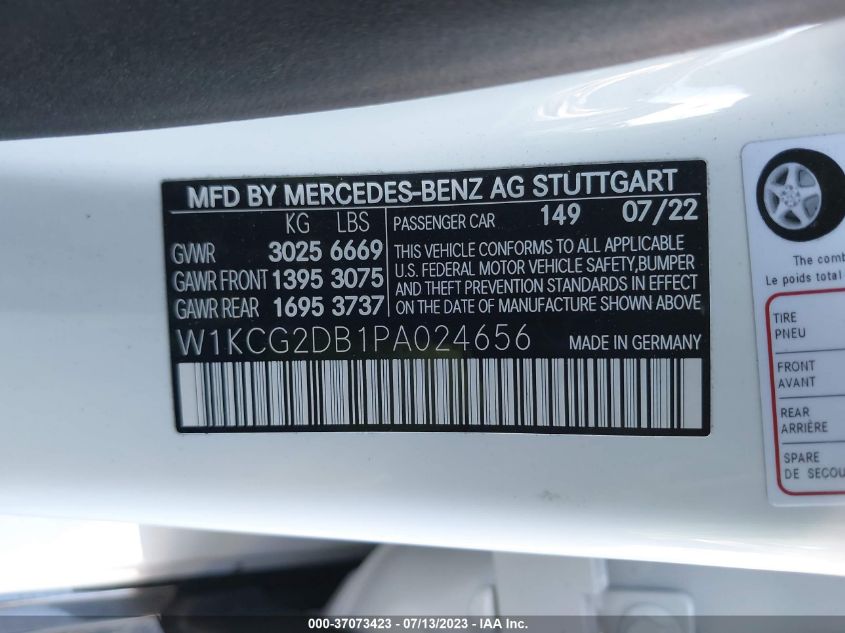 2023 MERCEDES-BENZ EQS EQS 450+ W1KCG2DB1PA024656