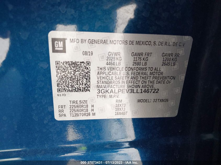 2020 GMC TERRAIN SLT - 3GKALPEV3LL146722