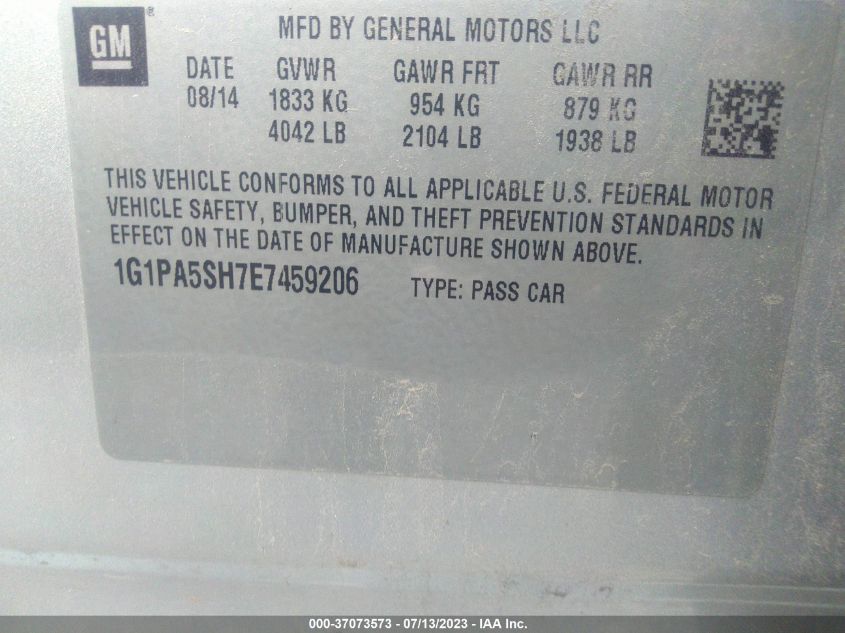 2014 CHEVROLET CRUZE LS - 1G1PA5SH7E7459206