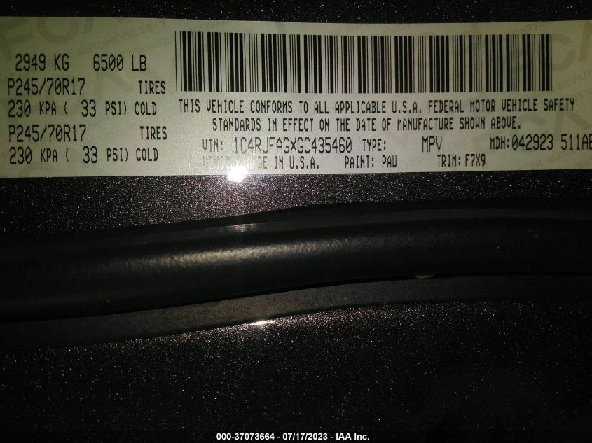 2016 JEEP GRAND CHEROKEE LAREDO - 1C4RJFAGXGC435460