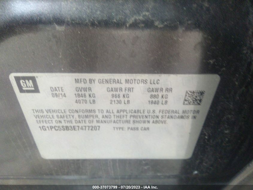 2014 CHEVROLET CRUZE 1LT - 1G1PC5SB3E7477207